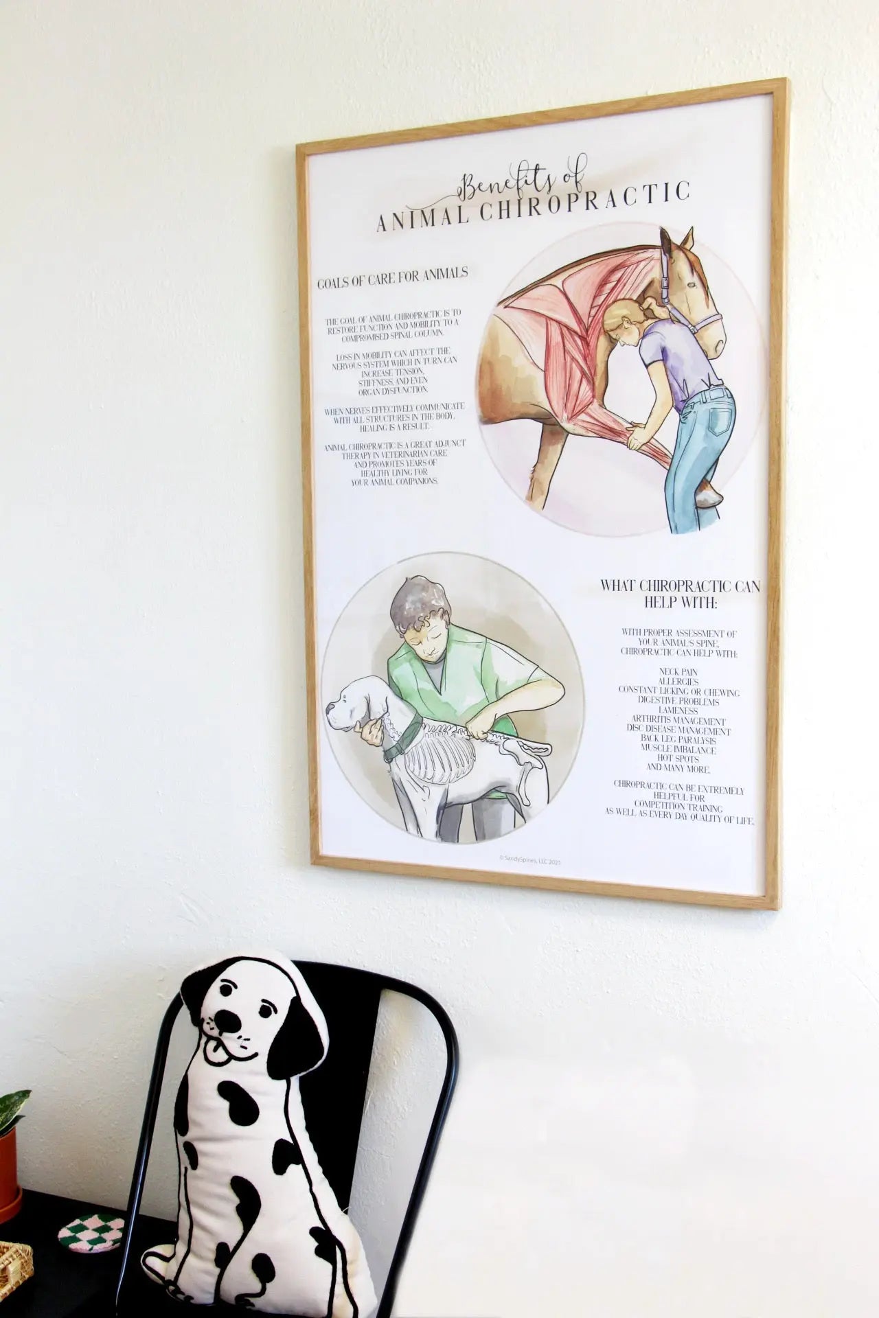 Animal Chiropractic Benefits Poster | Dogs and Horses - SandySpines