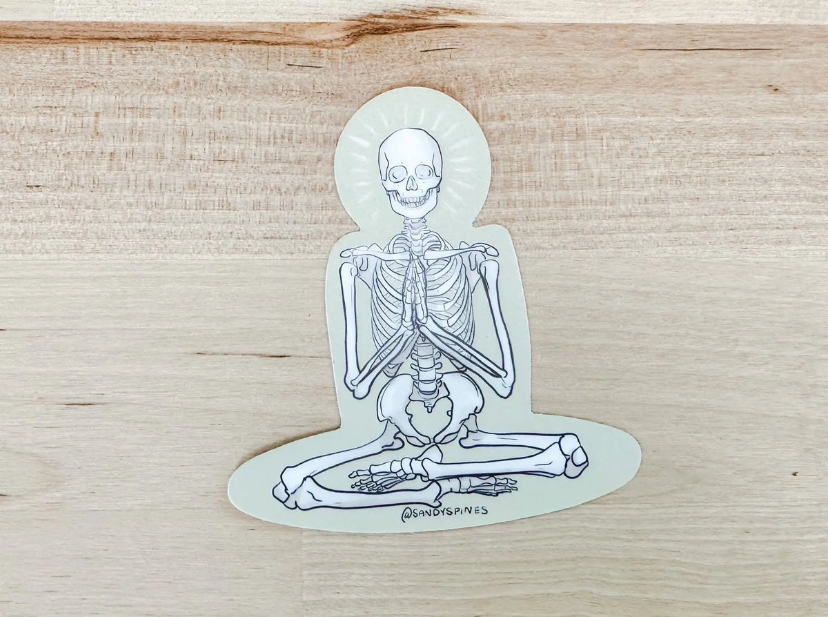 Enlightenment Meditation Skeleton Sticker - SandySpines