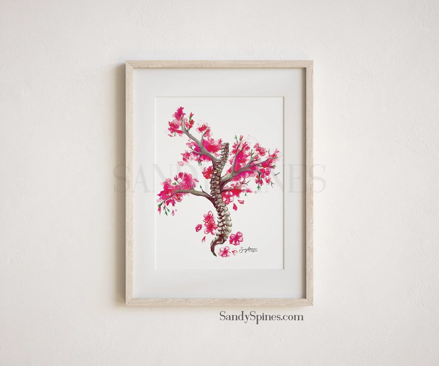 Cherry Blossom Spine Tree Print - SandySpines