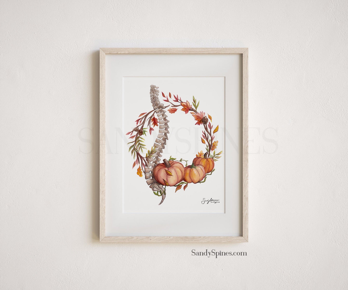 Fall Harvest Spine Wreath Print - SandySpines