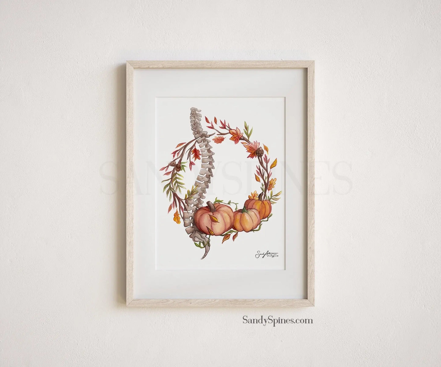 Fall Harvest Spine Wreath Print - SandySpines