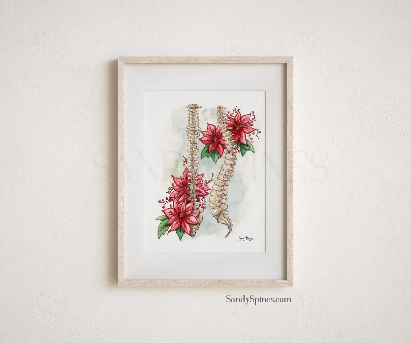 Holiday Cheer Spines Watercolor Print - SandySpines