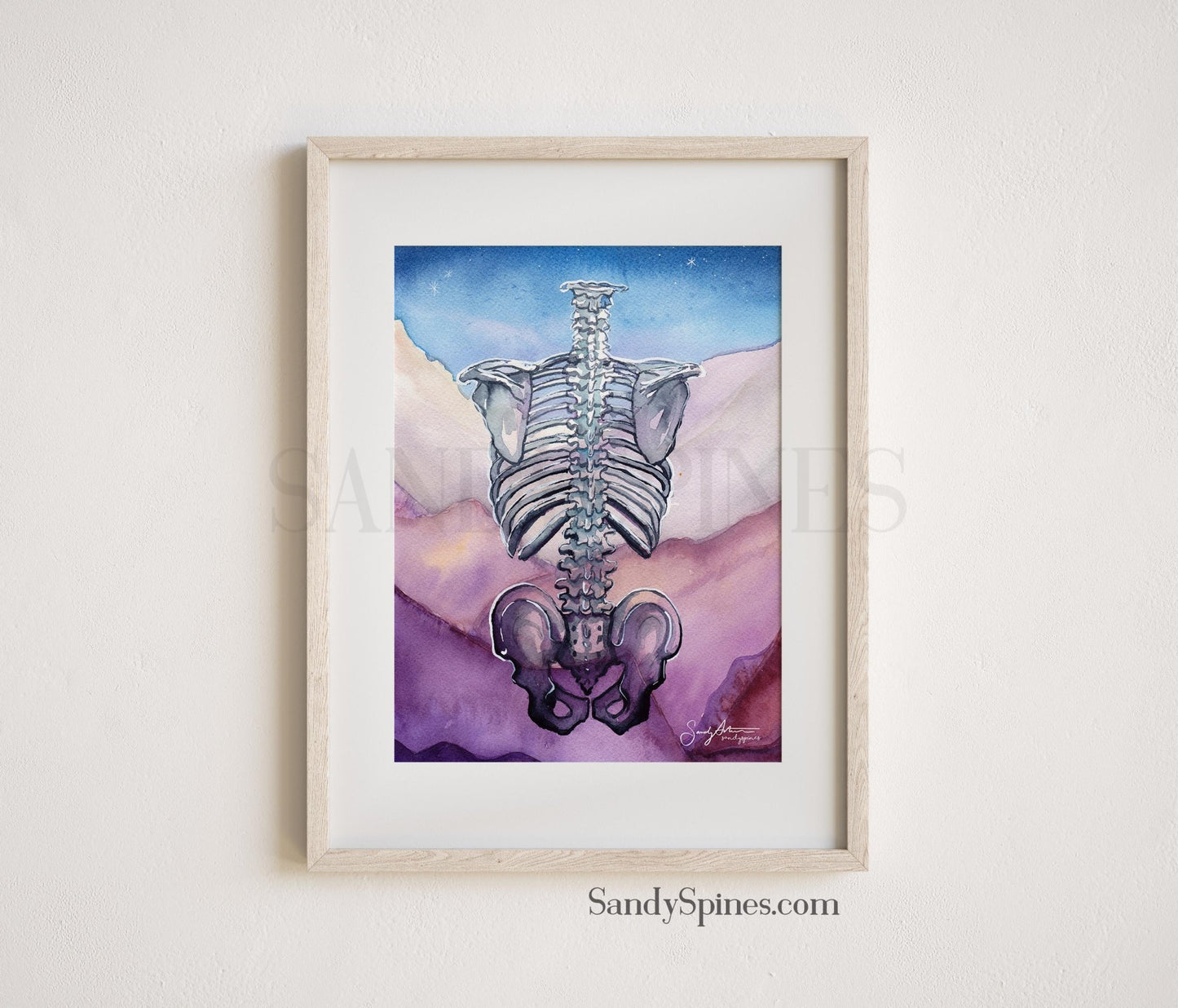 Mountain Spine Watercolor print - SandySpines
