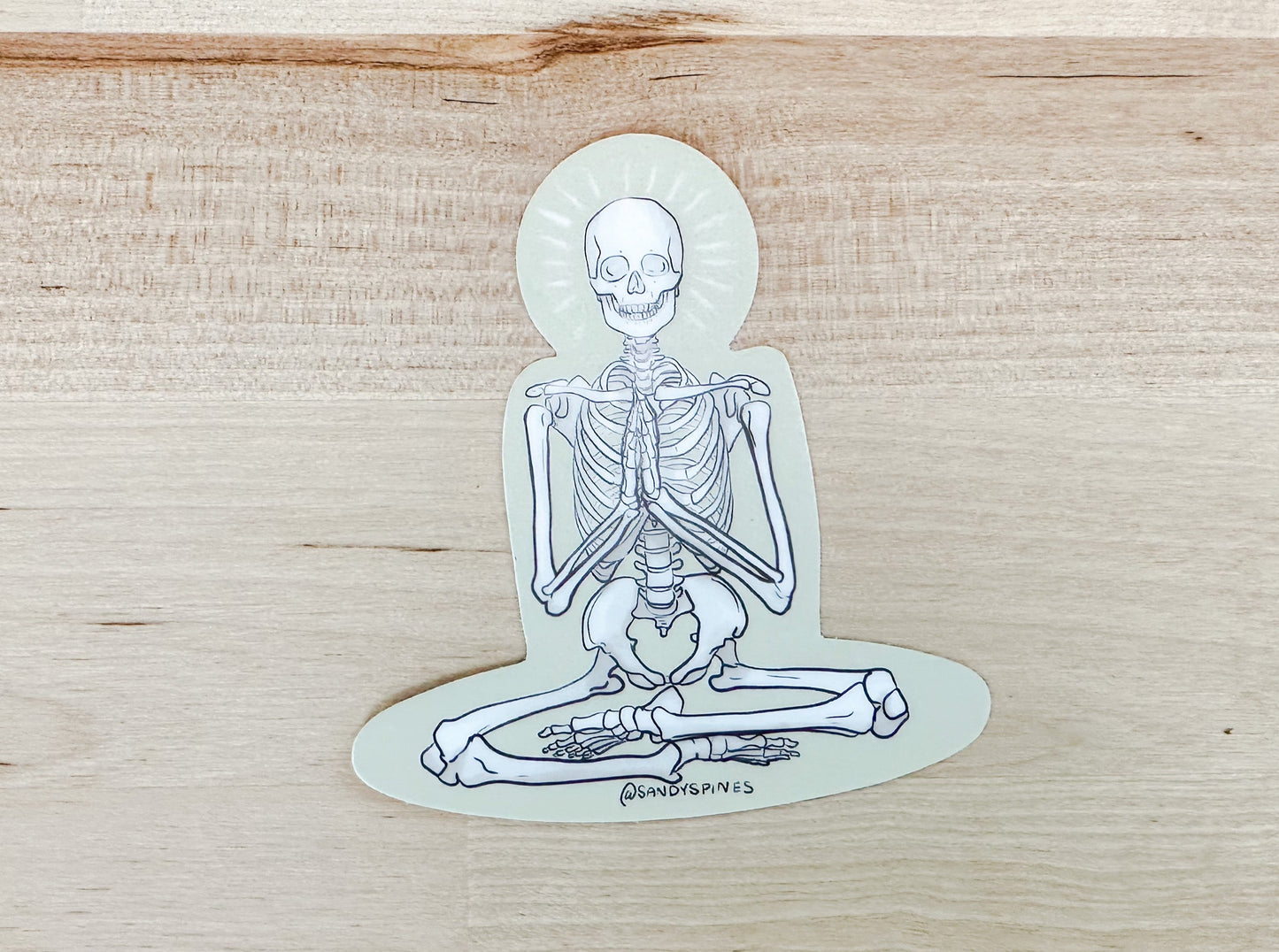Enlightenment Meditation Skeleton Sticker