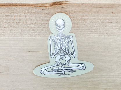 Enlightenment Meditation Skeleton Sticker