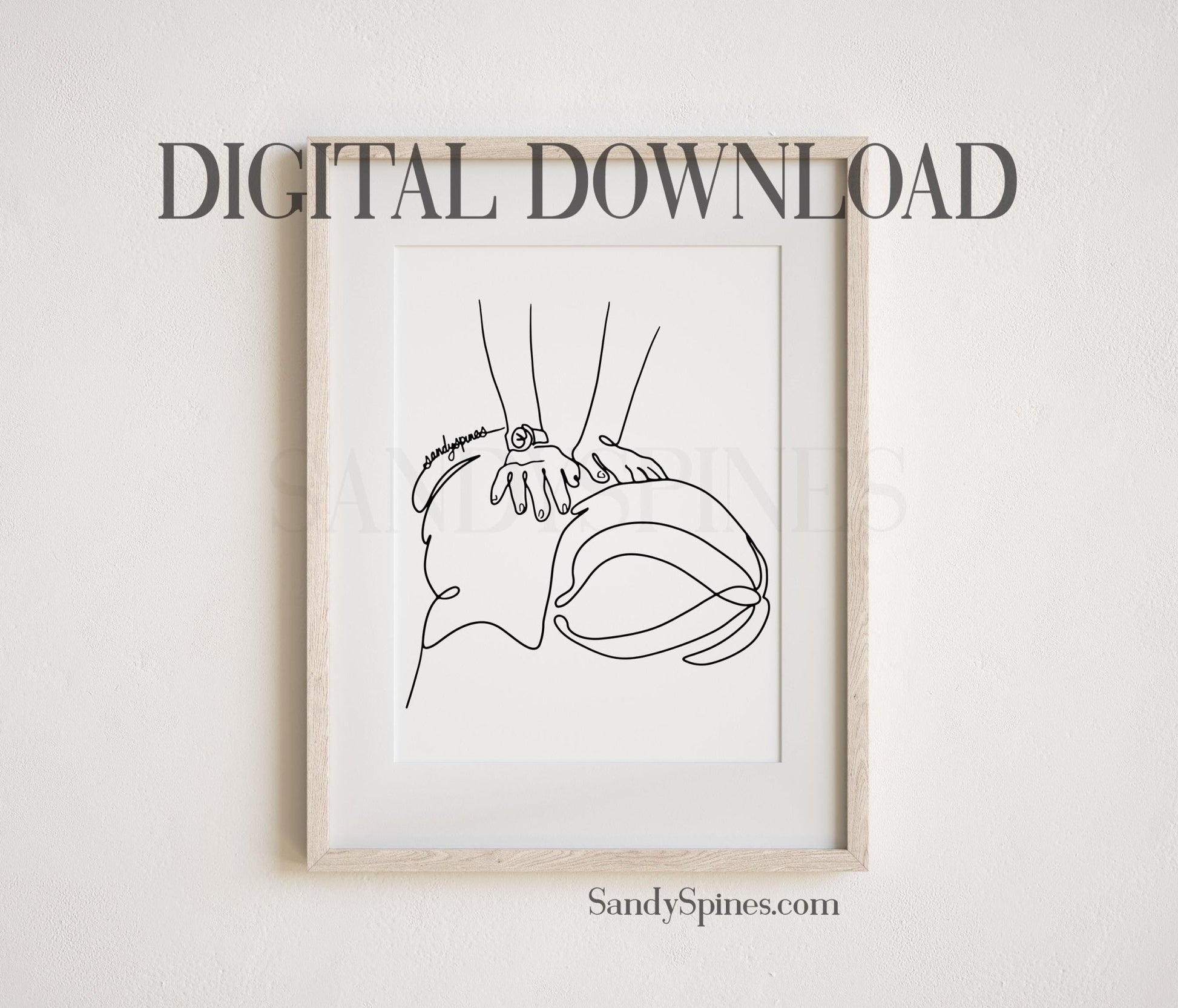 Adjusting Prone Line Art | DIGITAL DOWNLOAD only - SandySpines