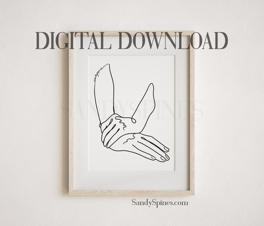 Adjustment Hands Line Art | DIGITAL DOWNLOAD only - SandySpines