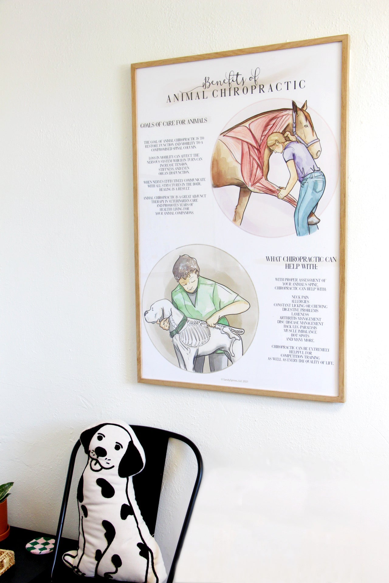 Animal Chiropractic Benefits Poster | Dogs and Horses - SandySpines