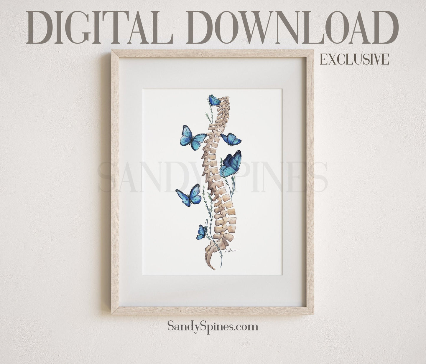 Blue Butterfly Spine | DIGITAL DOWNLOAD only - SandySpines