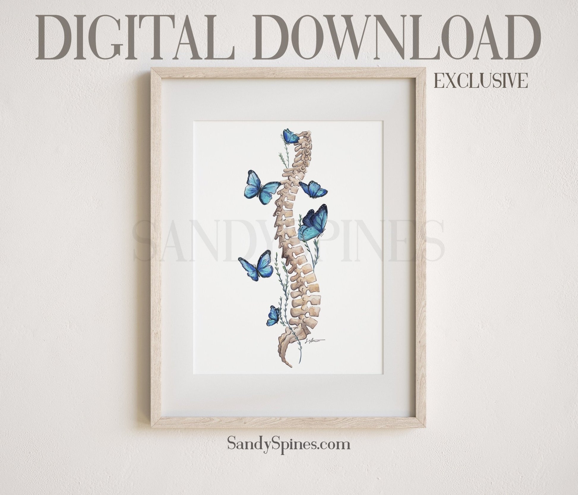 Blue Butterfly Spine | DIGITAL DOWNLOAD only - SandySpines