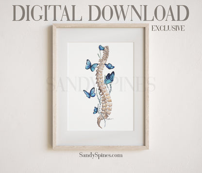 Blue Butterfly Spine | DIGITAL DOWNLOAD only - SandySpines