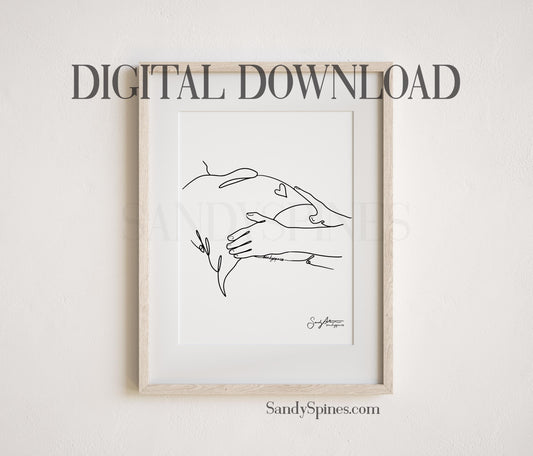 Pregnancy Chiropractic Line Art | DIGITAL DOWNLOAD only