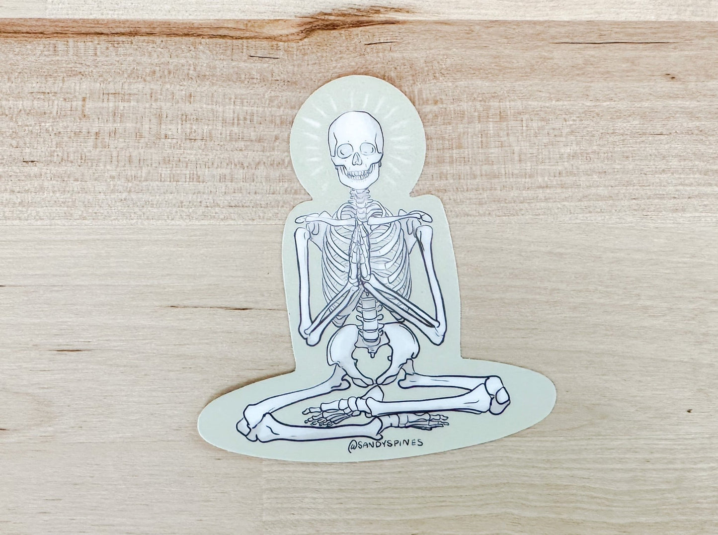 Enlightenment Meditation Skeleton Sticker - SandySpines