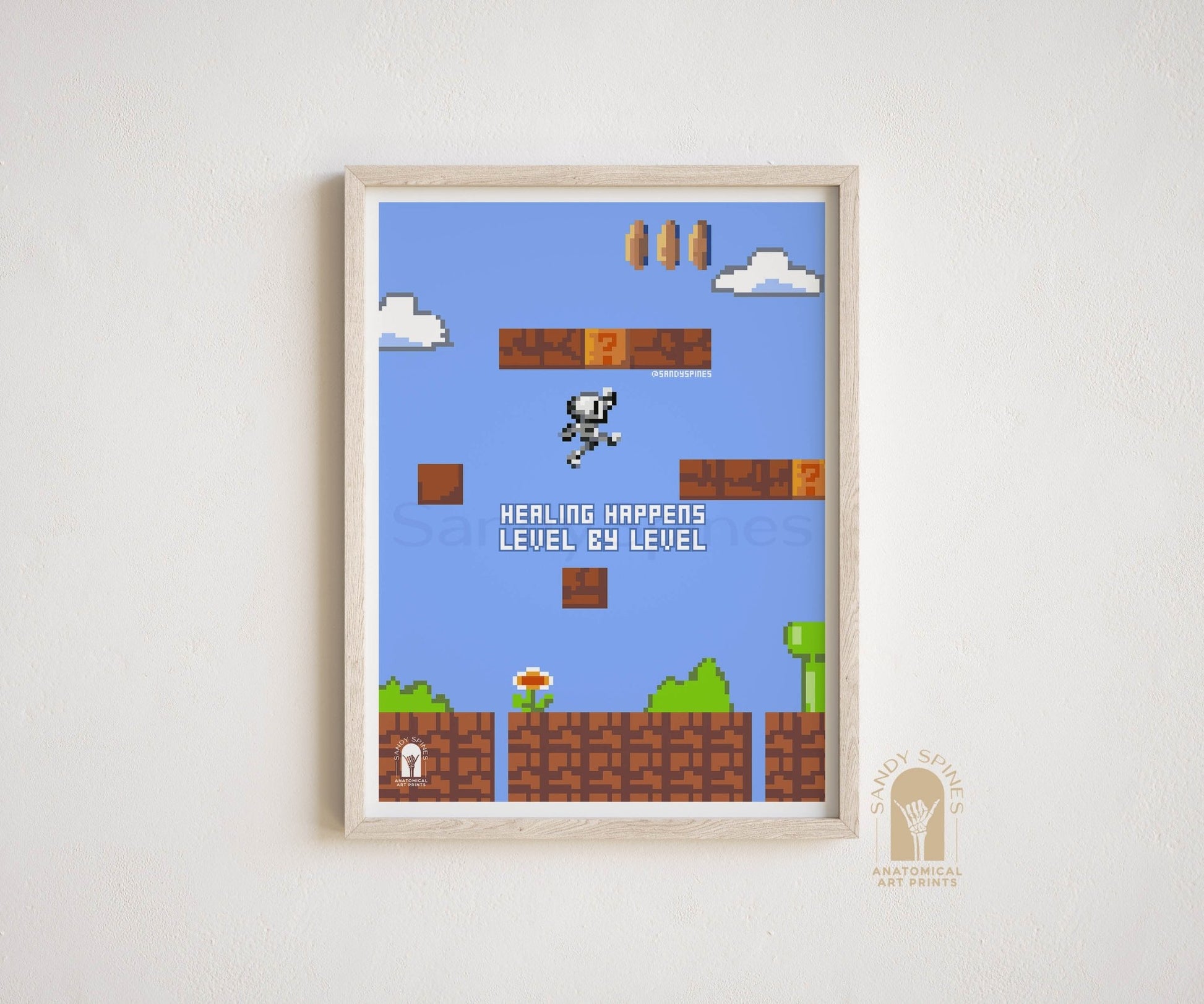 Healing Happens in Levels | Retro Video Game Poster - SandySpines