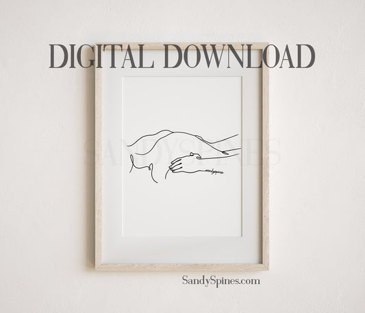 Pregnancy Adjustments Line Art | DIGITAL DOWNLOAD only - SandySpines