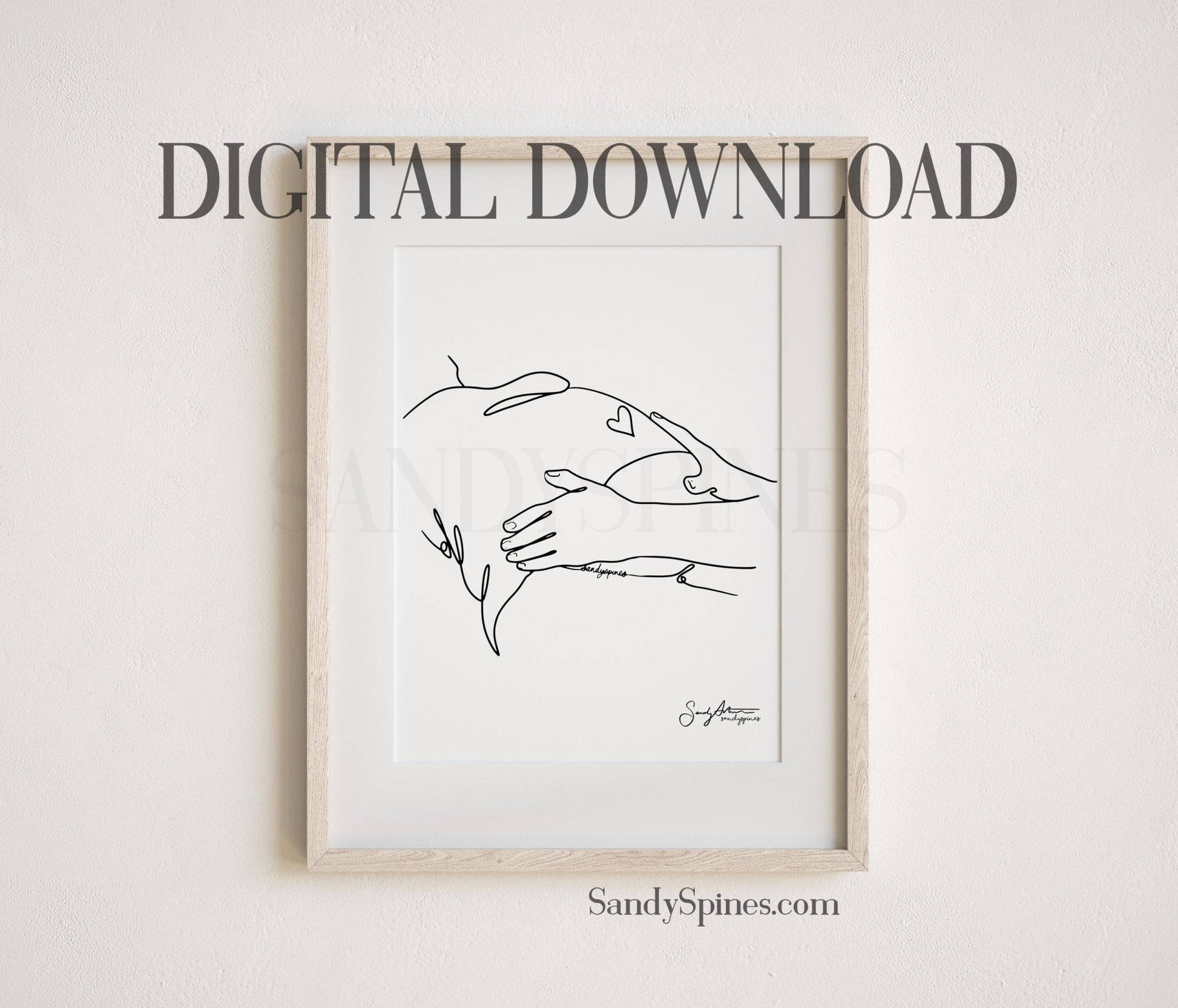 Pregnancy Chiropractic Line Art | DIGITAL DOWNLOAD only - SandySpines