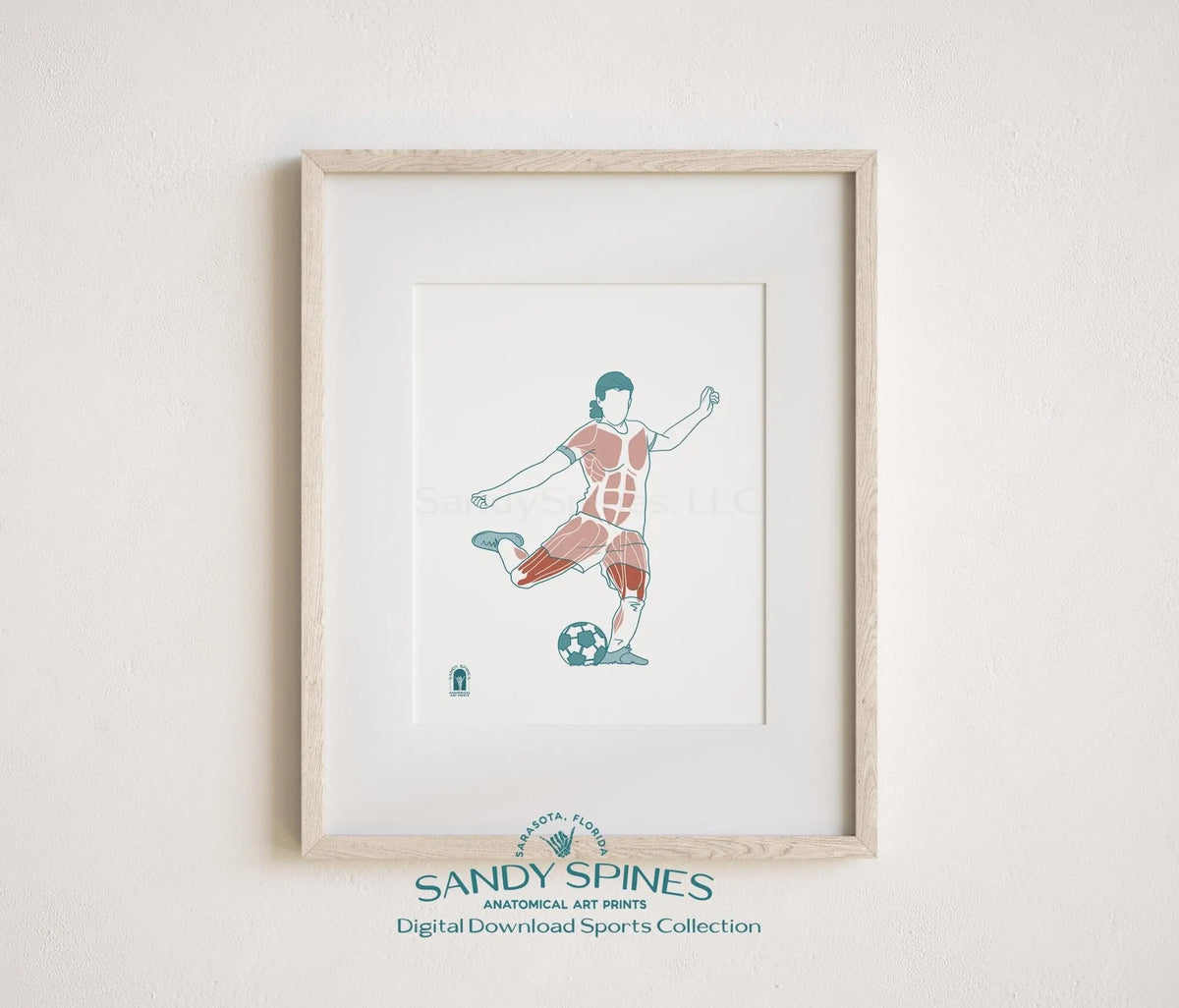 Soccer Anatomy Art Print – Female Soccer Football Futbol Sports Anatomy Download - SandySpines