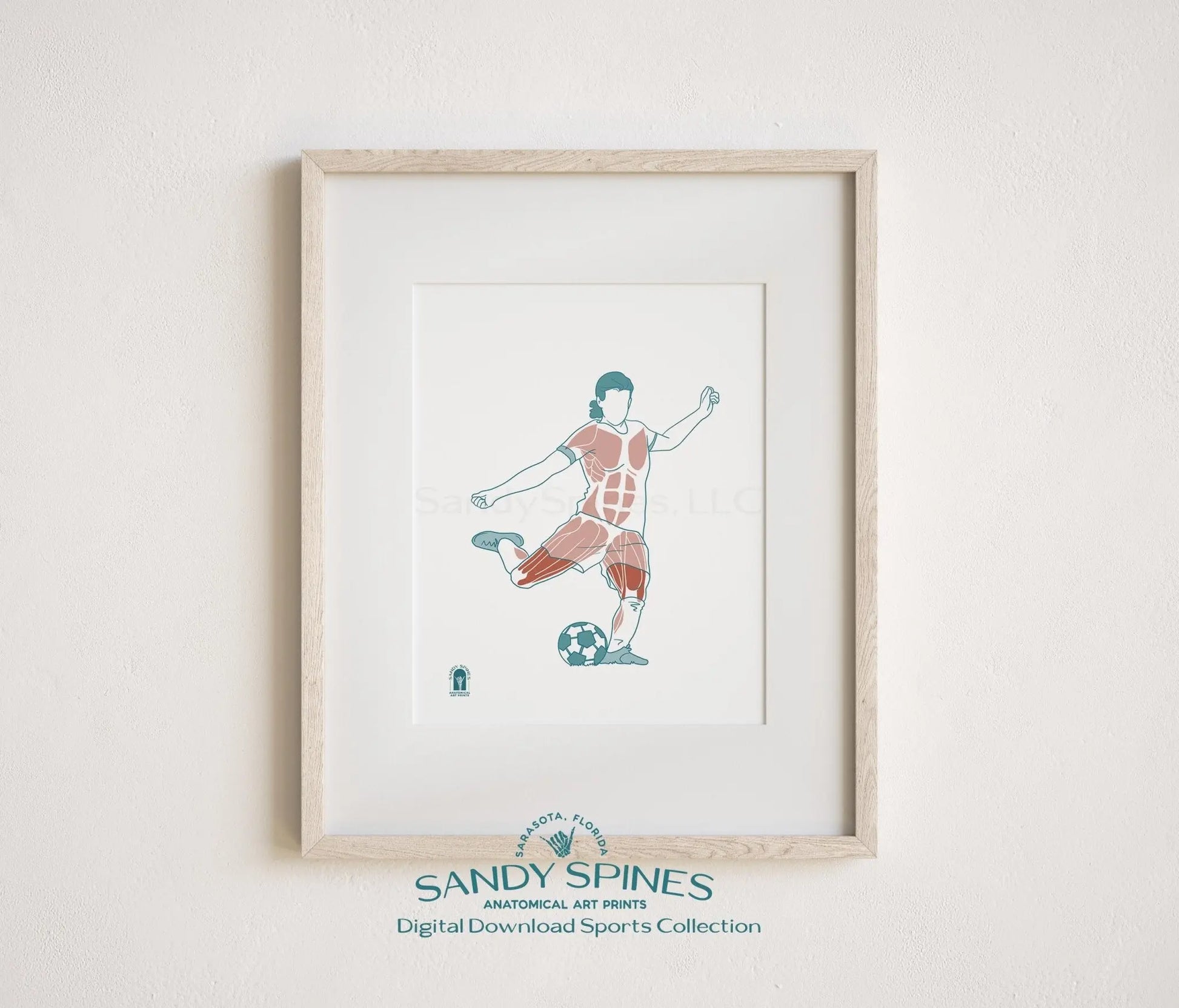 Soccer Anatomy Art Print – Female Soccer Football Futbol Sports Anatomy Download - SandySpines