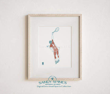 Tennis Anatomy Art Print – Female Athlete Sports Anatomy Download - SandySpines