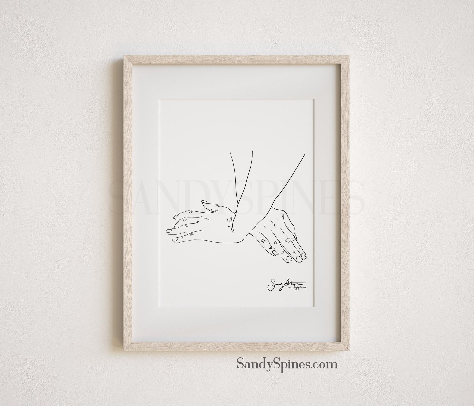 Adjusting Hands Line Art 2 - SandySpines