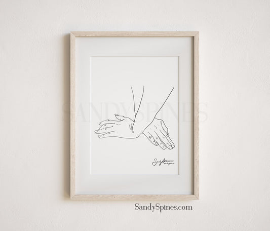 Adjusting Hands Line Art 2 - SandySpines