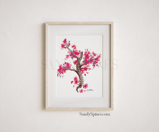 Cherry Blossom Spine Tree Print - SandySpines