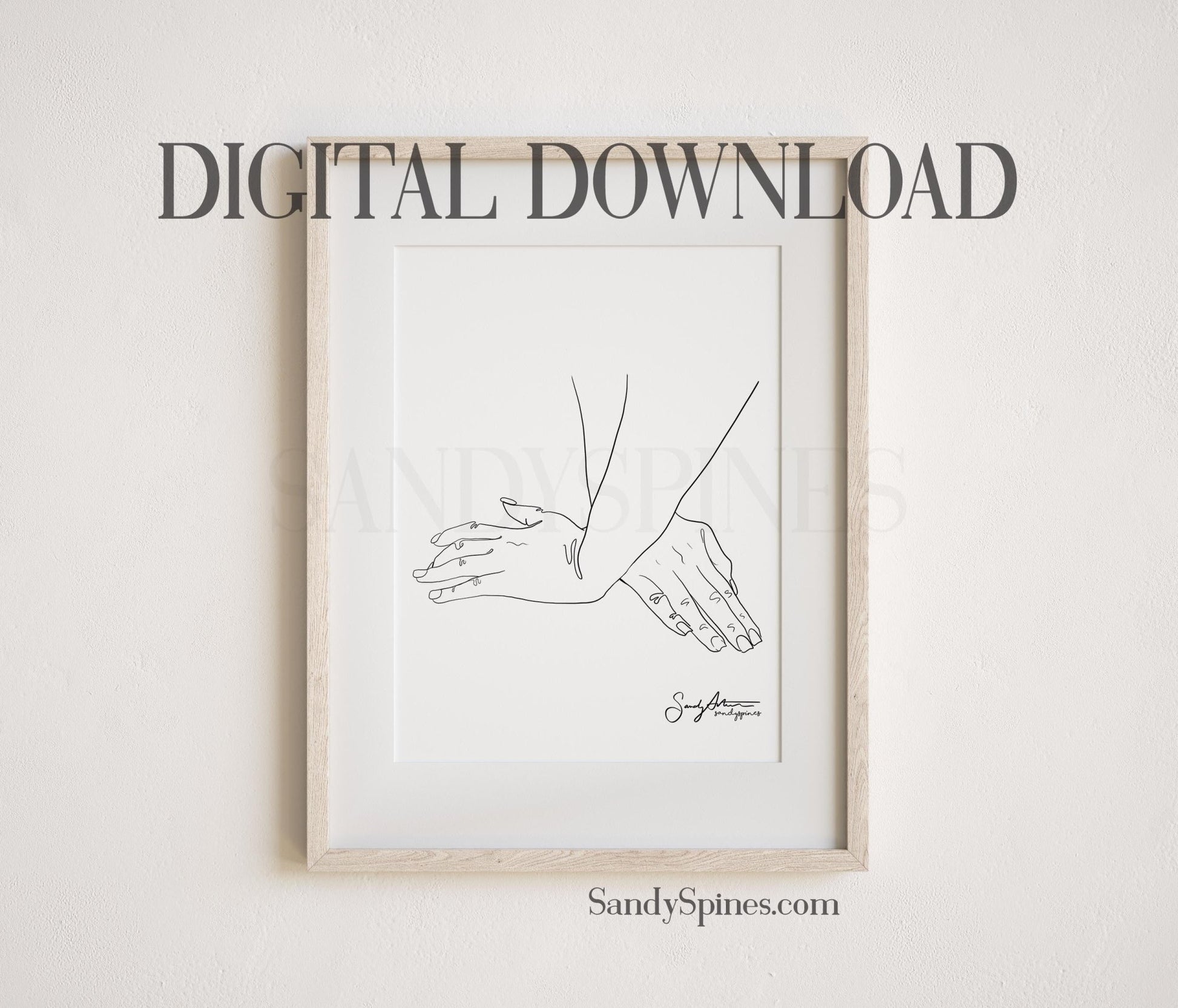 Chiropractic Hands Line Art 2 | DIGITAL DOWNLOAD only - SandySpines