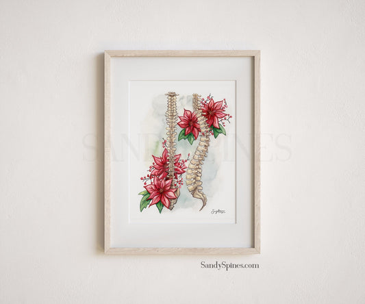 Holiday Cheer Spines Watercolor Print - SandySpines