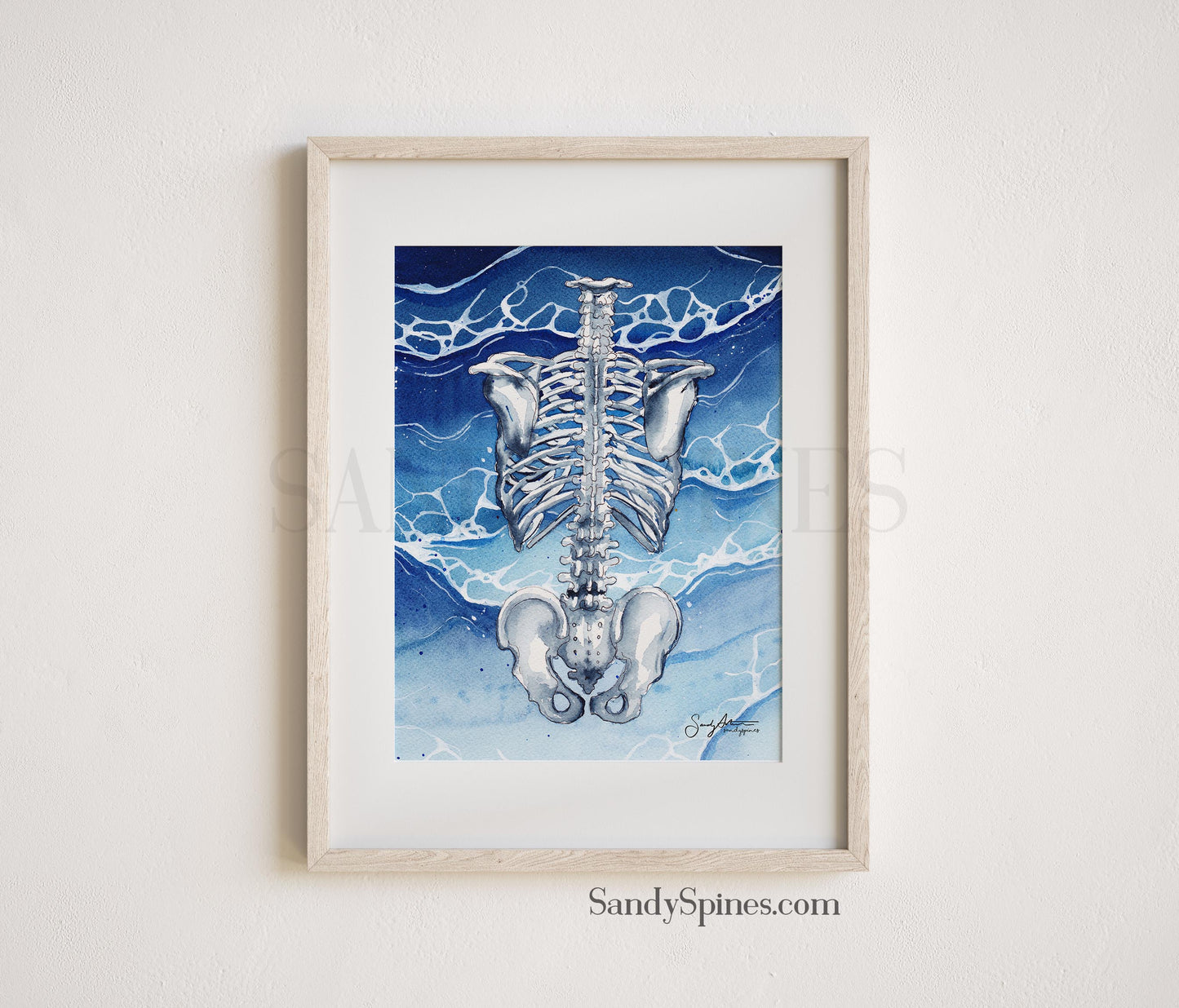 Ocean Spine Watercolor print
