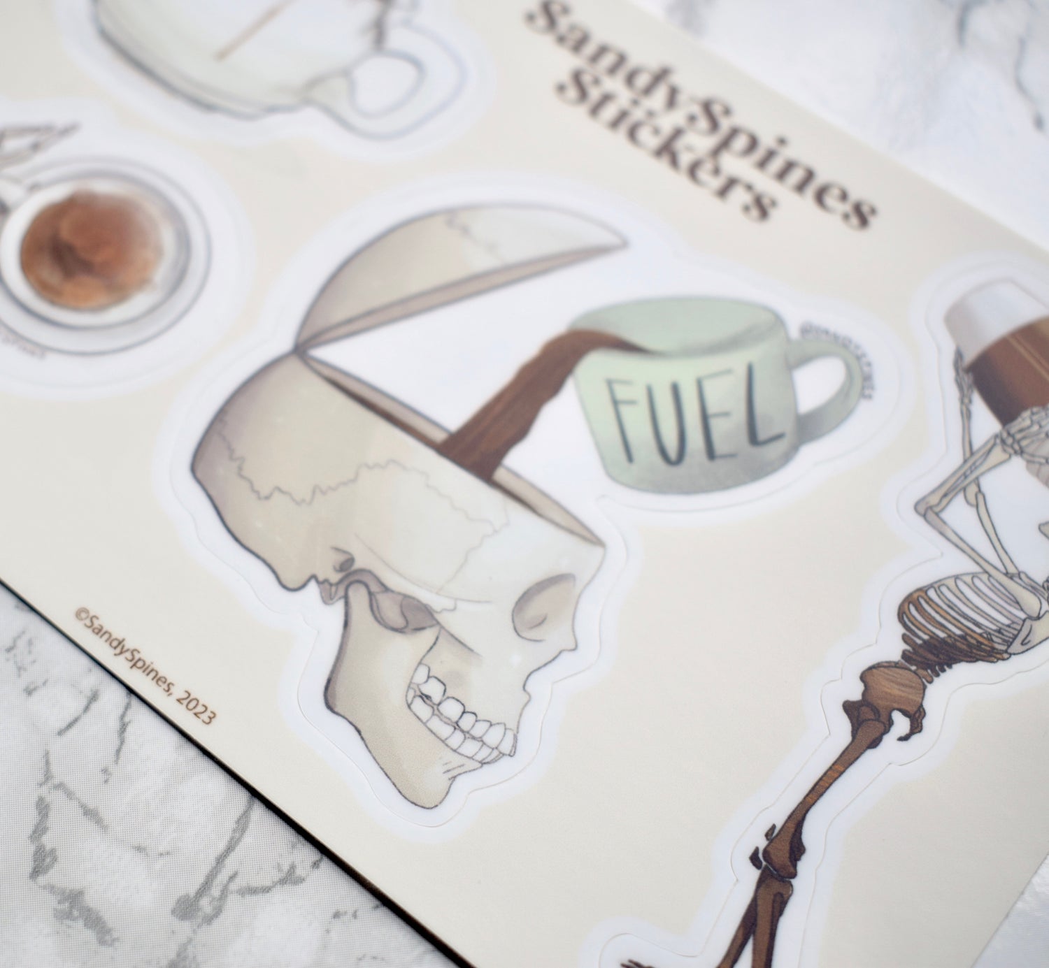 SnadySpines coffee themed stickers bundle 